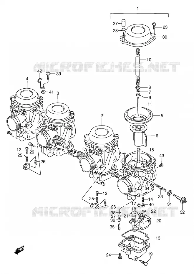 CARBURATEUR (MODELE S/T) Suzuki MOTO 750 GSX-F 1995  GSX750FS(E2)