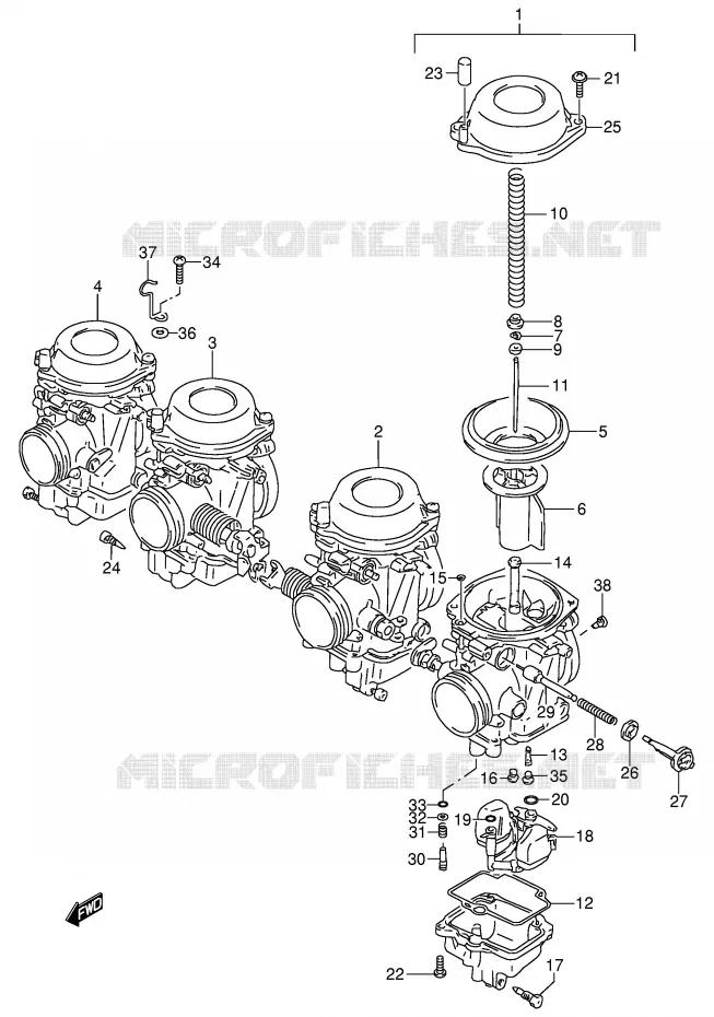 CARBURATEUR Suzuki MOTO 600 GSX-F 1997  GSX600FV(E2)