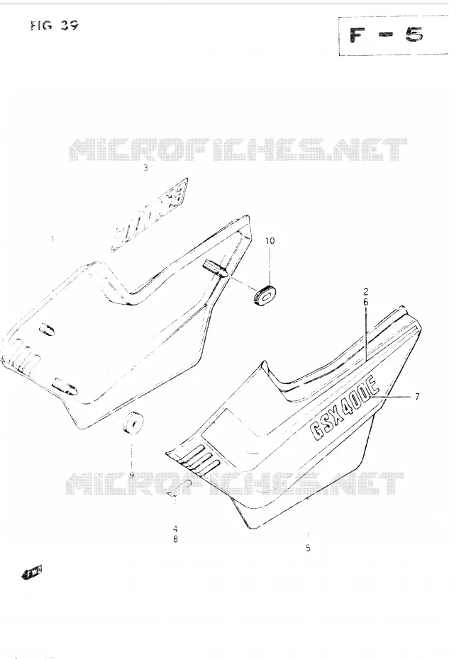 CARENAGES ARRIERE  (GSX400EE) Suzuki MOTO 400 GSX 1986  GSX400EG(E2)