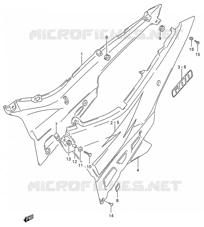 CARENAGES ARRIERE  (MODELE T) Suzuki MOTO 600 GSX-F 1991  GSX600FUM(E28)