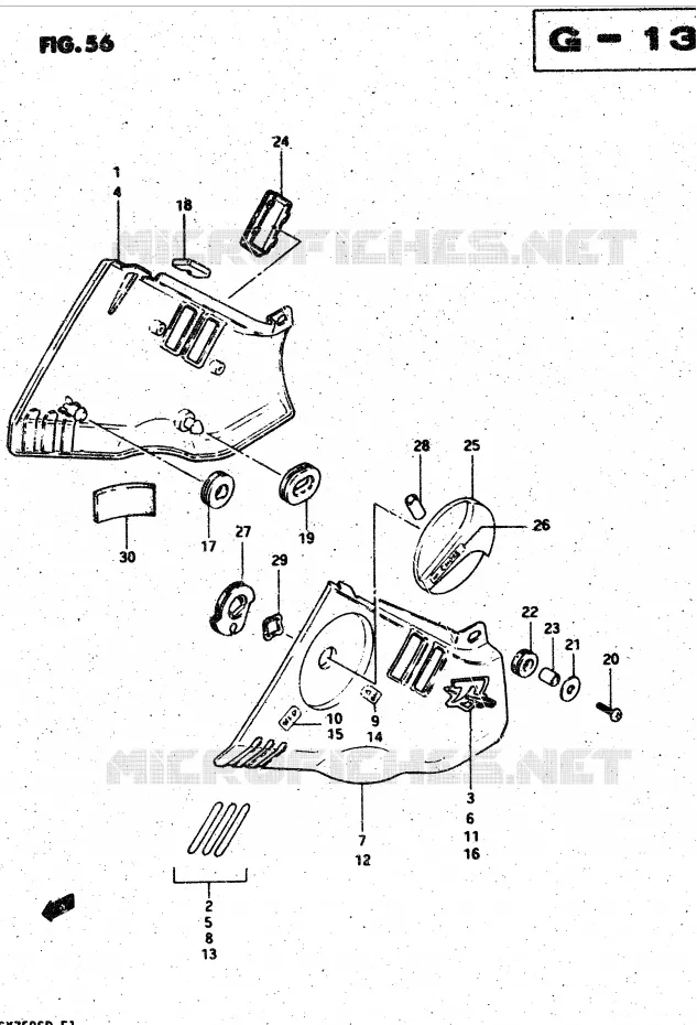 CARENAGES ARRIERE  (MODELE Z) Suzuki MOTO 750 GSX-S 1982  GSX750SZ(E1)