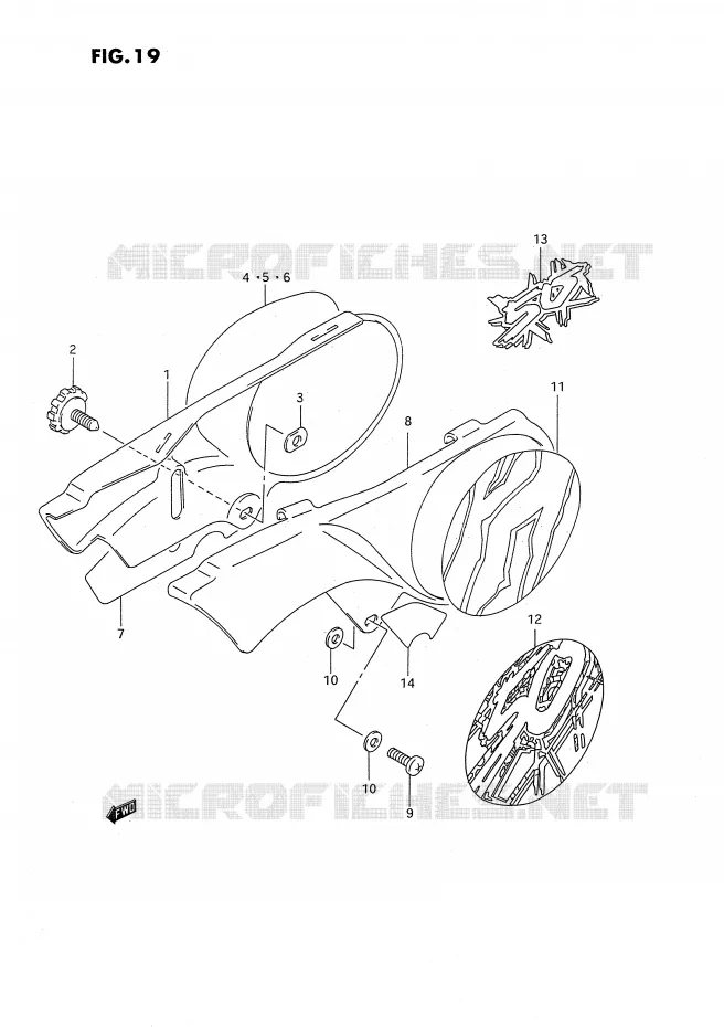 CARENAGES ARRIERE Suzuki MOTO 50 JR 1992  JR50N(P28)