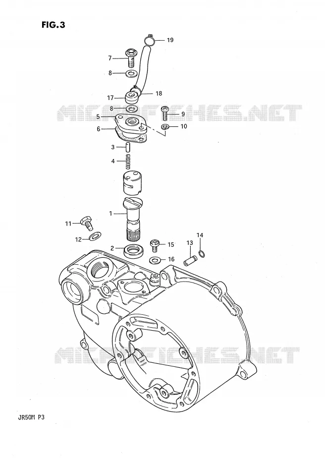CARTER D'EMBRAYAGE - POMPE A HUILE Suzuki MOTO 50 JR 1985  JR50F(P3)