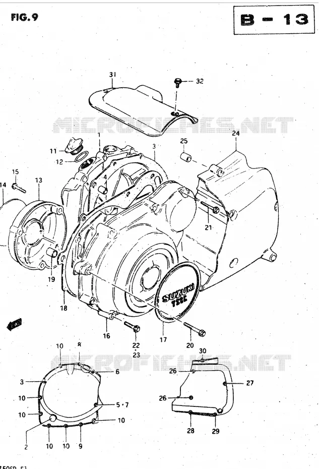 CARTER (MODELE D) Suzuki MOTO 750 GSX-S 1982  GSX750SZ(E1)