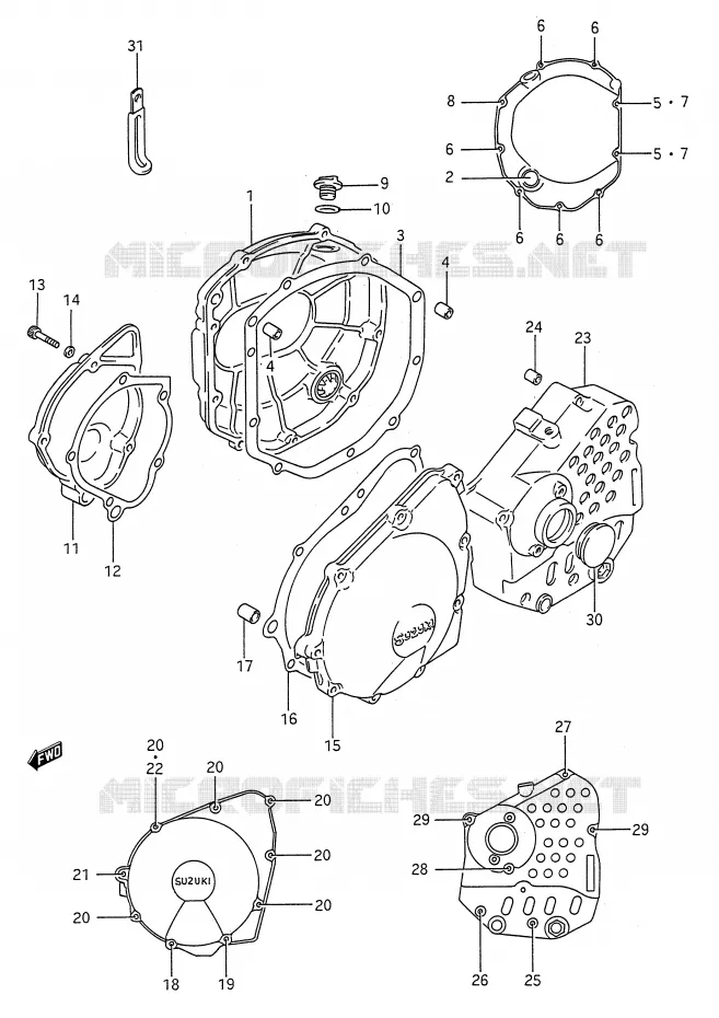 CARTER Suzuki MOTO 600 GSX-F 1993  GSX600FP(E28)