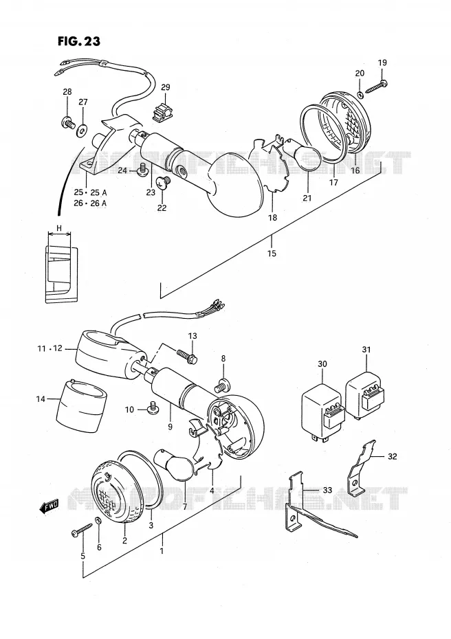 CLIGNOTANTS (MODELE G/J/K/L/M) Suzuki MOTO 650 SAVAGE 1989  LS650FK(E2)