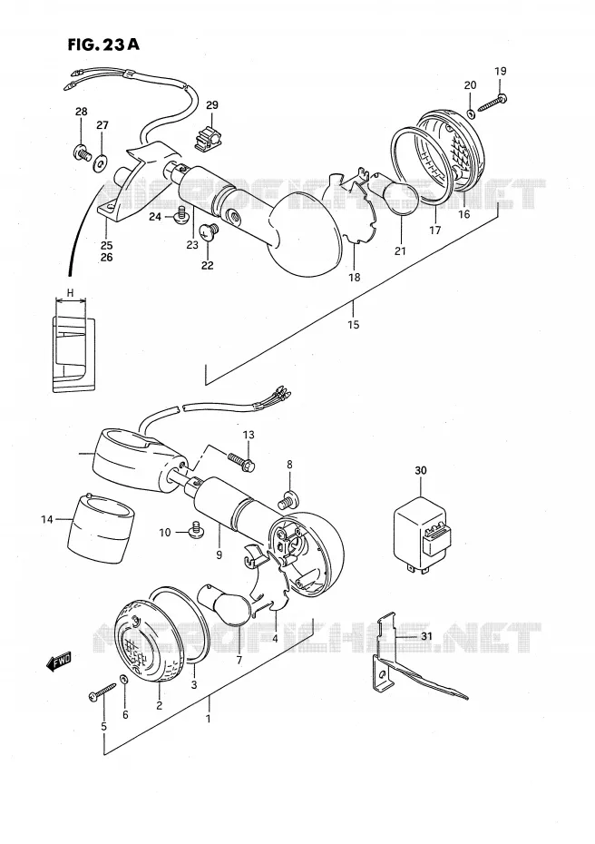 CLIGNOTANTS (MODELE R) Suzuki MOTO 650 SAVAGE 1988  LS650FJ(E2)