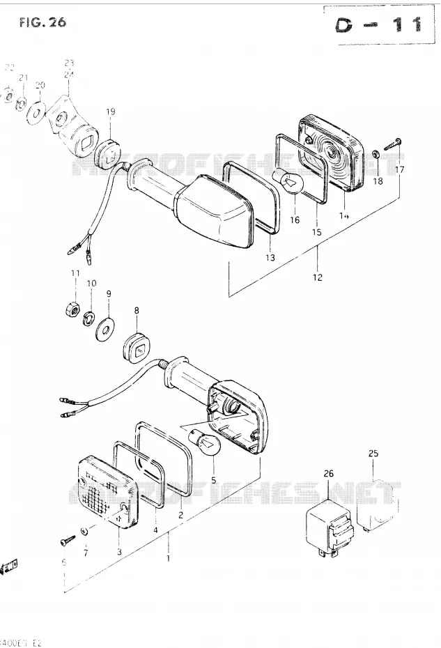 CLIGNOTANTS Suzuki MOTO 400 GSX 1984  GSX400SE(E2)