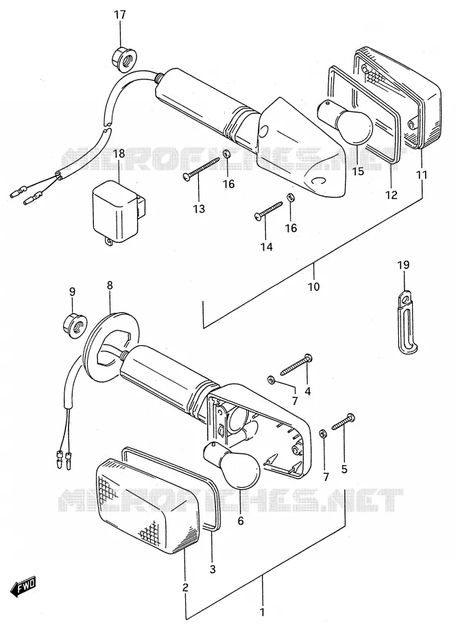 CLIGNOTANTS Suzuki MOTO 600 GSX-F 1992  GSX600FN(E28)
