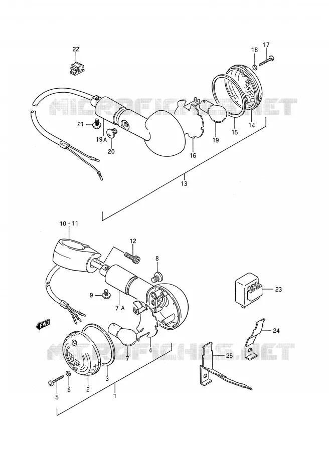 CLIGNOTANTS Suzuki MOTO 650 BOULEVARD 1989  LS650FK(E28)