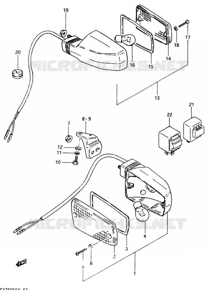CLIGNOTANTS Suzuki MOTO 750 GSX-E 1985  GSX750ESF(F)