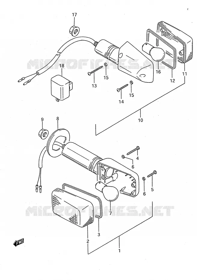 CLIGNOTANTS Suzuki MOTO 750 GSX-F 1993  GSX750FP(E28)