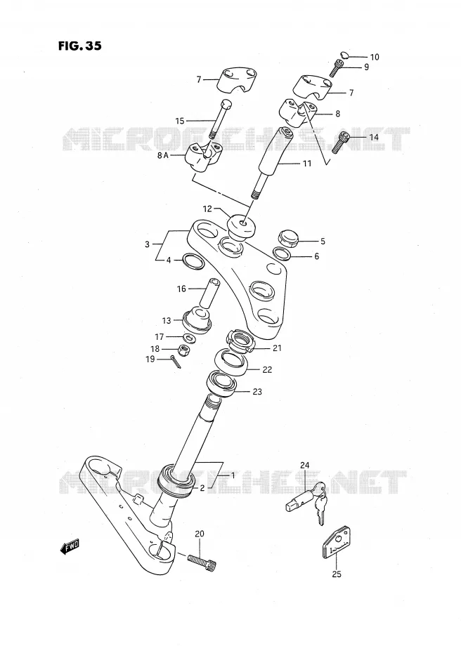 COLONNE DE DIRECTION Suzuki MOTO 650 SAVAGE 1986  LS650FG(E2)