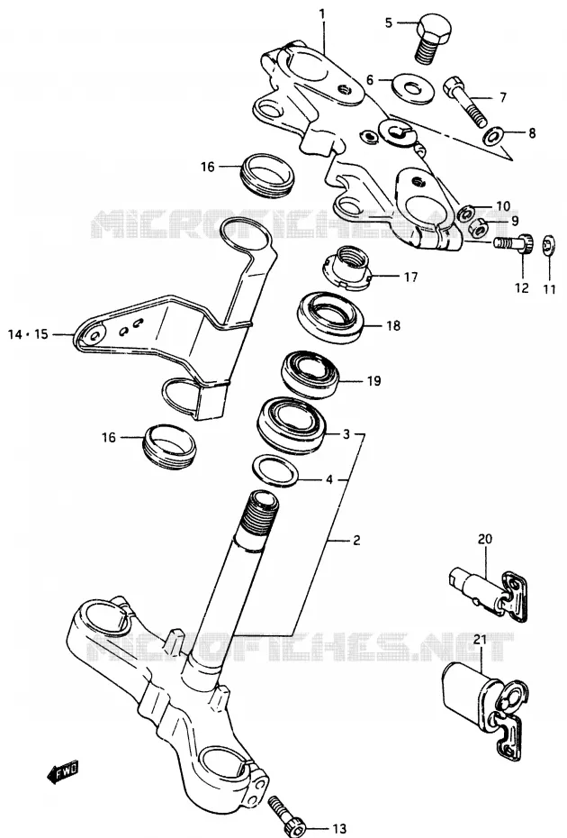 COLONNE DE DIRECTION Suzuki MOTO 750 GSX-E 1985  GSX750ESF(F)