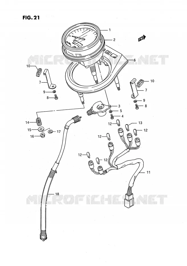 COMPTEUR (MODELE G/J/K/L/M) Suzuki MOTO 650 SAVAGE 1991  LS650PM(E2)
