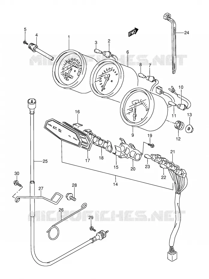 COMPTEUR (MODELE K/L/M/N/P/R/S) Suzuki MOTO 600 GSX-F 1995  GSX600FU2S(E2)
