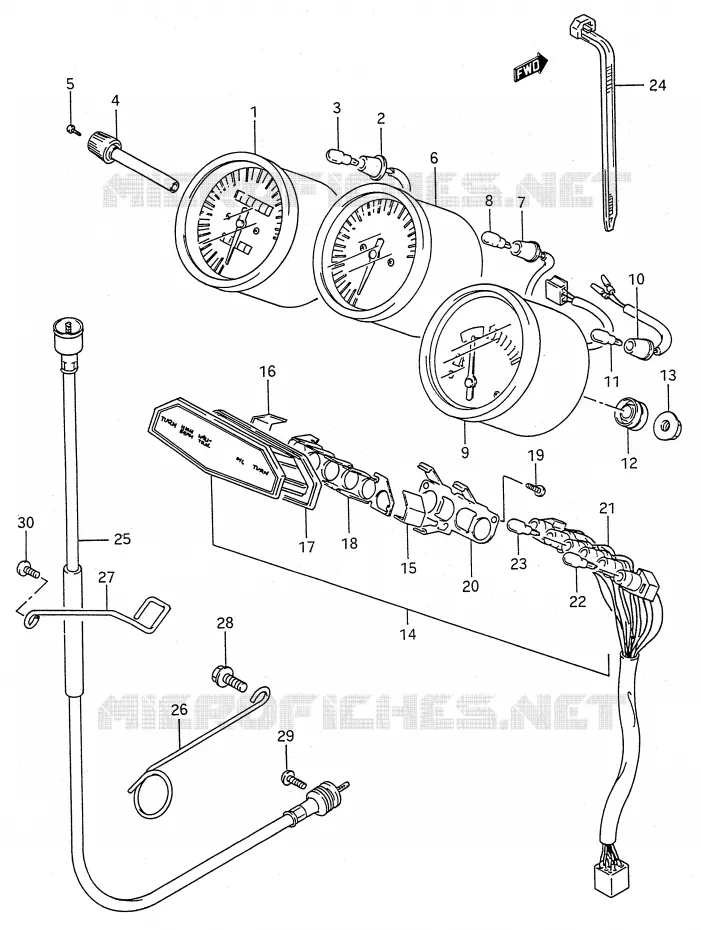 COMPTEUR (MODELE K/L/M/N/P/S/T) Suzuki MOTO 600 GSX-F 1992  GSX600FUN(E28)