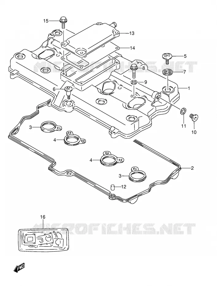 COUVERCLE DE CULASSE Suzuki MOTO 600 GSX-F 1996  GSX600FUT(E2)