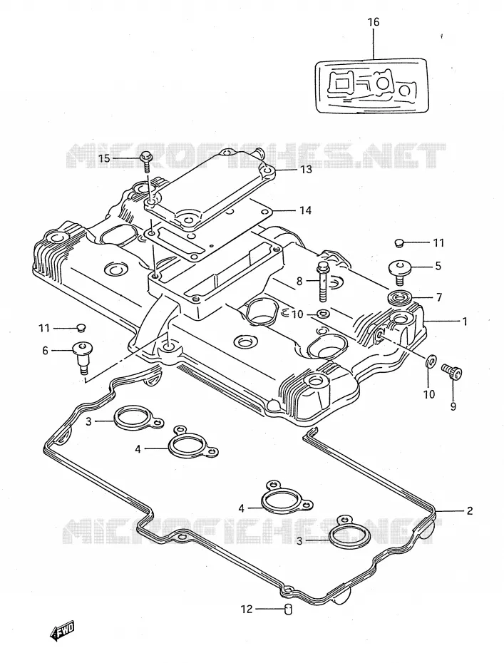 COUVERCLE DE CULASSE Suzuki MOTO 750 GSX-F 1992  GSX750FN(E28)
