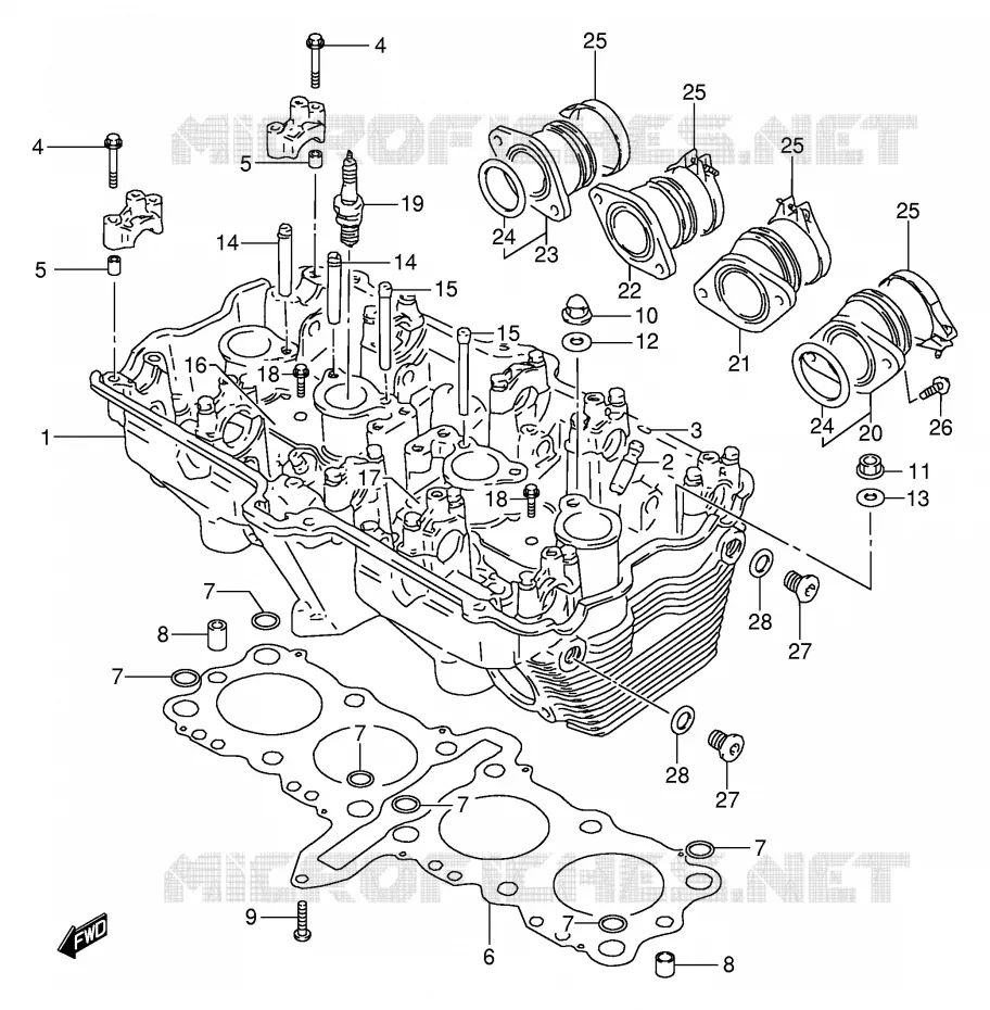 CULASSE Suzuki MOTO 600 GSX-F 1997  GSX600FU2V(E2)