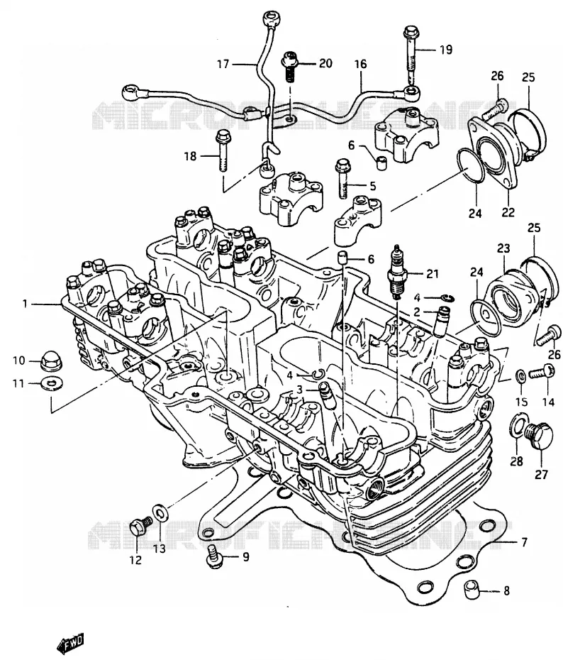 CULASSE Suzuki MOTO 750 GSX-E 1985  GSX750EF(F)