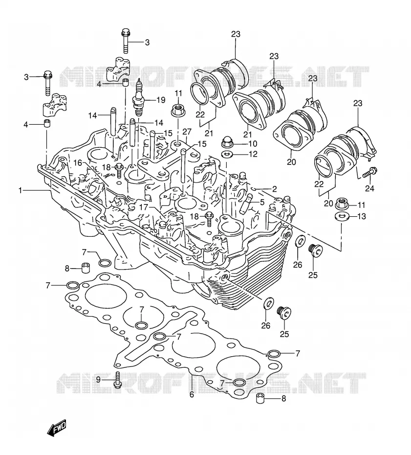 CULASSE Suzuki MOTO 750 GSX-F 2003  GSX750FK3(E2)