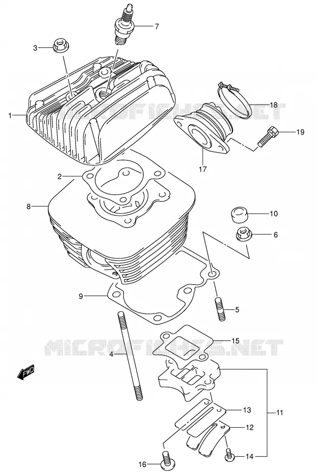 CYLINDRE Suzuki MOTO 80 JR 2002  JR80K2(P3/P28)