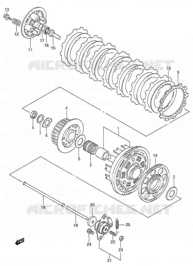 EMBRAYAGE (MODELE J/K/L/M) Suzuki MOTO 600 GSX-F 1994  GSX600FR(E28)