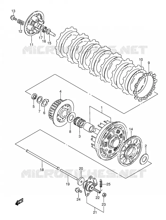 EMBRAYAGE (MODELE J/K/L/M) Suzuki MOTO 600 GSX-F 1995  GSX600FS(E2)