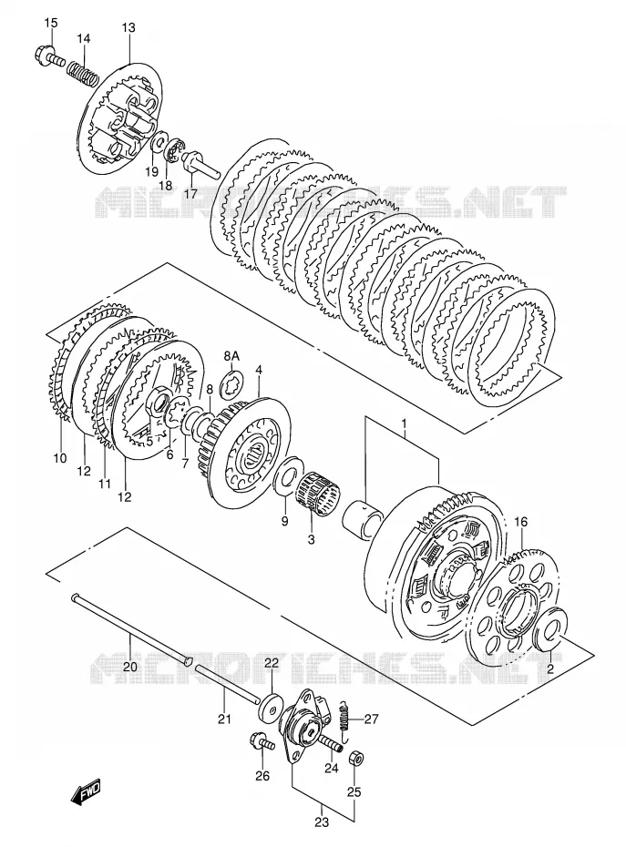 EMBRAYAGE (MODELE N/P/R/S/T) Suzuki MOTO 600 GSX-F 1989  GSX600FK(E2)