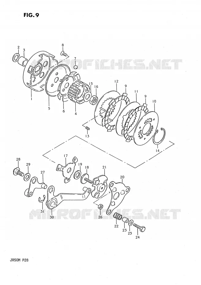EMBRAYAGE Suzuki MOTO 50 JR 1989  JR50K(P28)