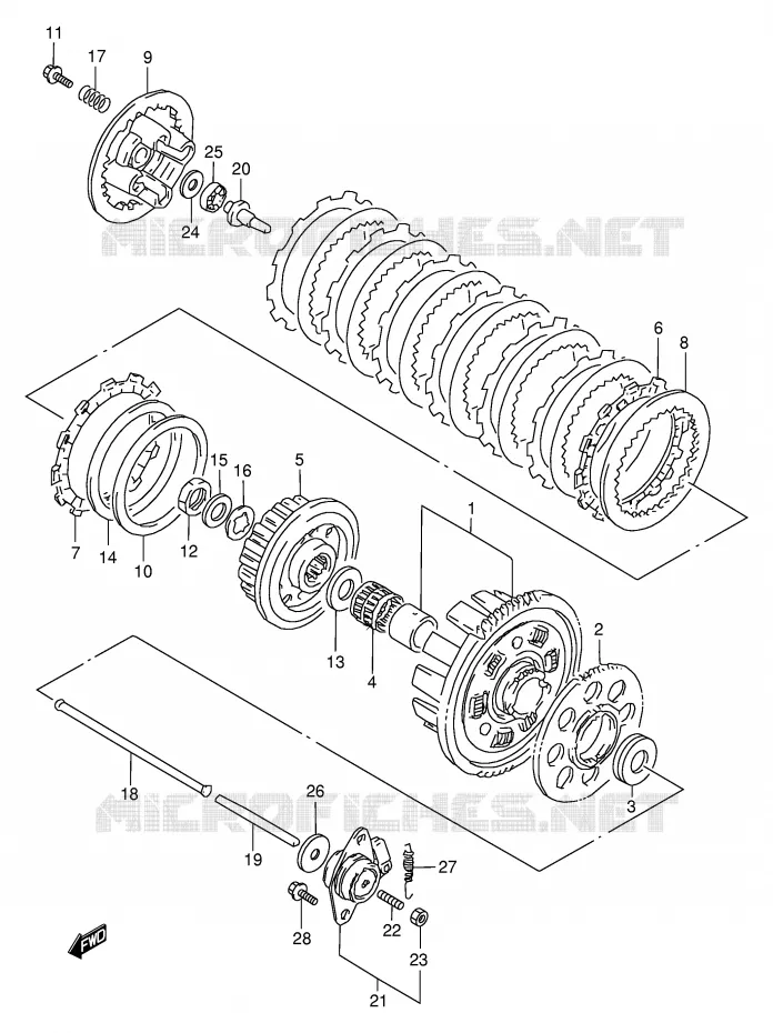 EMBRAYAGE Suzuki MOTO 600 GSX-F 1999  GSX600FUX(E2)