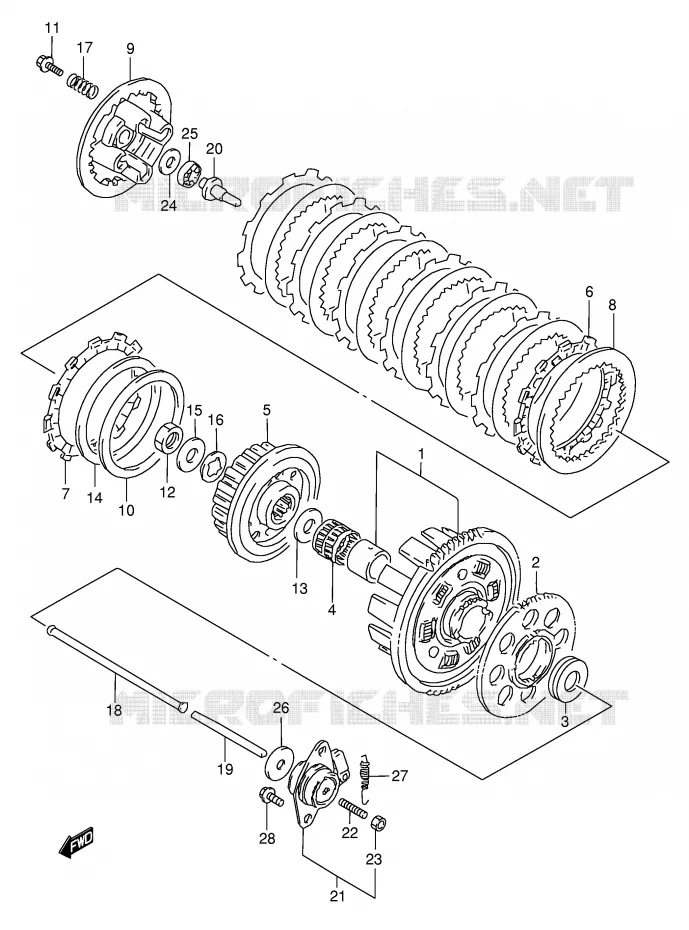 EMBRAYAGE Suzuki MOTO 600 GSX-F 2004  GSX600FK4(E2)