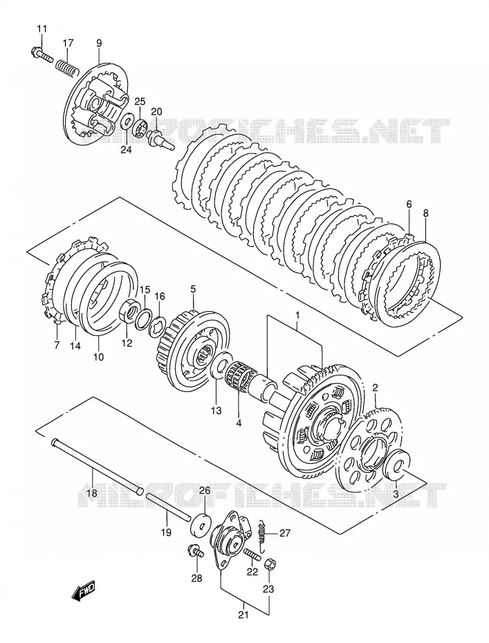 EMBRAYAGE Suzuki MOTO 750 GSX-F 2001  GSX750FK1(E2)