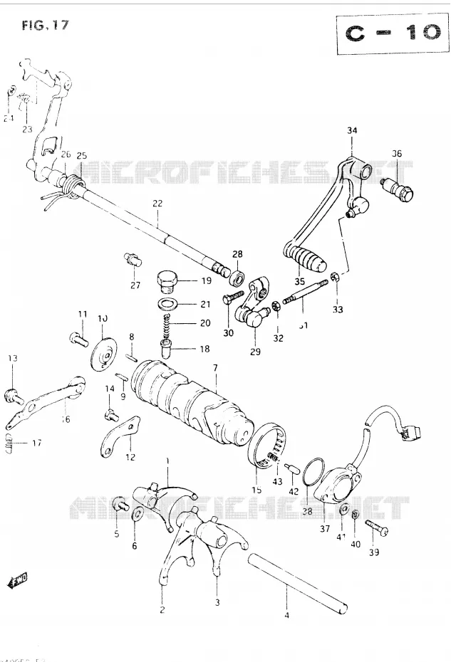 ENSEMBLE DE SELECTION DE VITESSES Suzuki MOTO 400 GSX 1985  GSX400SF(E2)