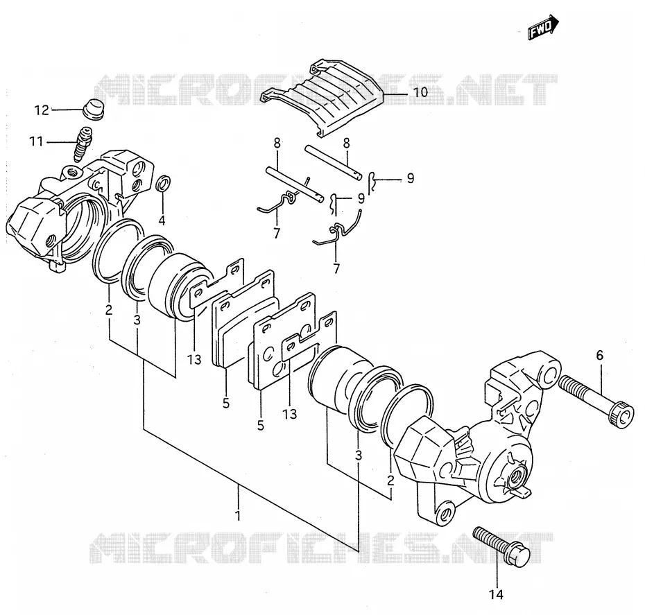 ETRIER DE FREIN ARRIERE (MODELE J) Suzuki MOTO 600 GSX-F 1992  GSX600FUN(E28)