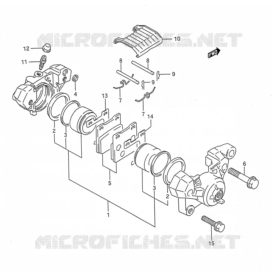 ETRIER DE FREIN ARRIERE (MODELE P/R/S/T) Suzuki MOTO 750 GSX-F 1989  GSX750FK(E28)