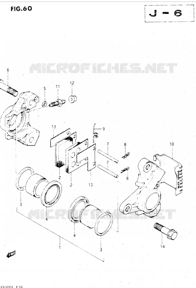 ETRIER DE FREIN AVANT (MODELE E) Suzuki MOTO 500 GSX-E 1985  GSX500ESF(E39)