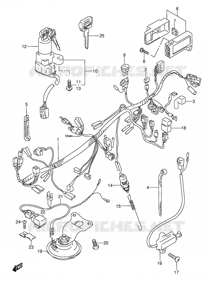 FAISCEAU ELECTRIQUE (MODELE J/K/L/M/N/P/R) Suzuki MOTO 600 GSX-F 1996  GSX600FUT(E2)