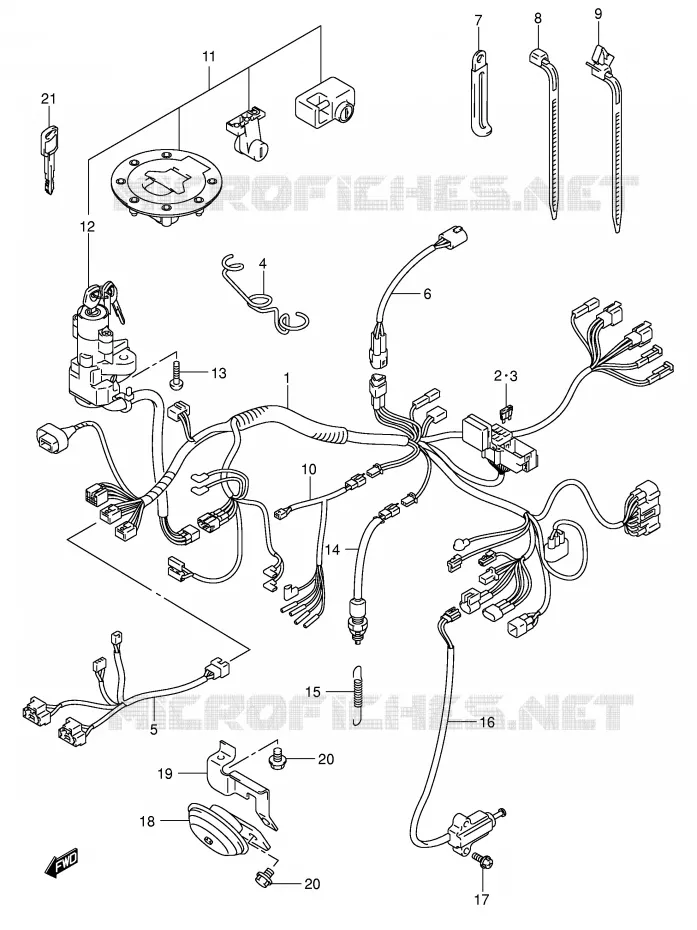 FAISCEAU ELECTRIQUE (MODELE K3) Suzuki MOTO 600 GSX-F 2000  GSX600FUY(E2)
