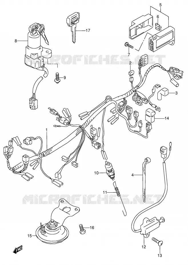 FAISCEAU ELECTRIQUE (MODELE S) Suzuki MOTO 600 GSX-F 1996  GSX600FUT(E2)