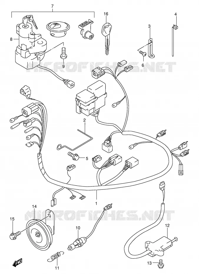 FAISCEAU ELECTRIQUE Suzuki MOTO 250 MARAUDER 2000  GZ250Y(E1)