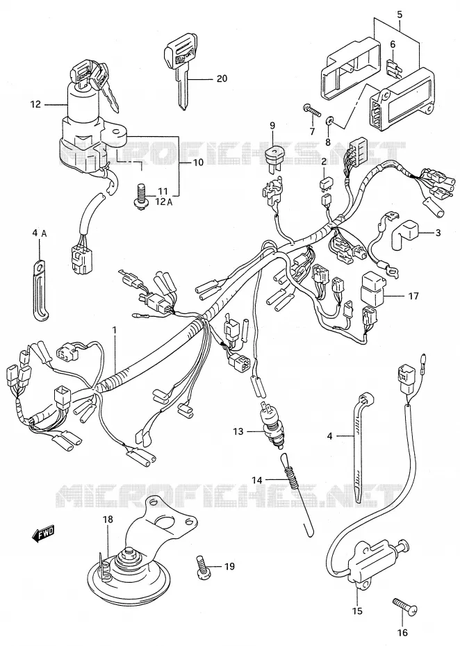 FAISCEAU ELECTRIQUE Suzuki MOTO 600 GSX-F 1996  GSX600FT(E28)