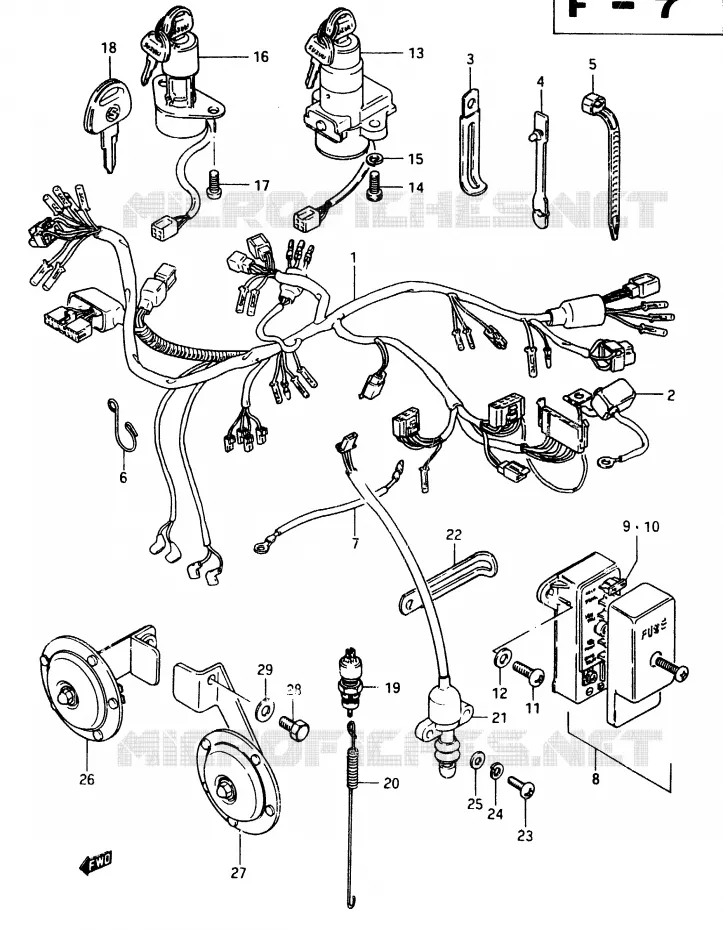 FAISCEAU ELECTRIQUE Suzuki MOTO 750 GSX-E 1985  GSX750EF(F)