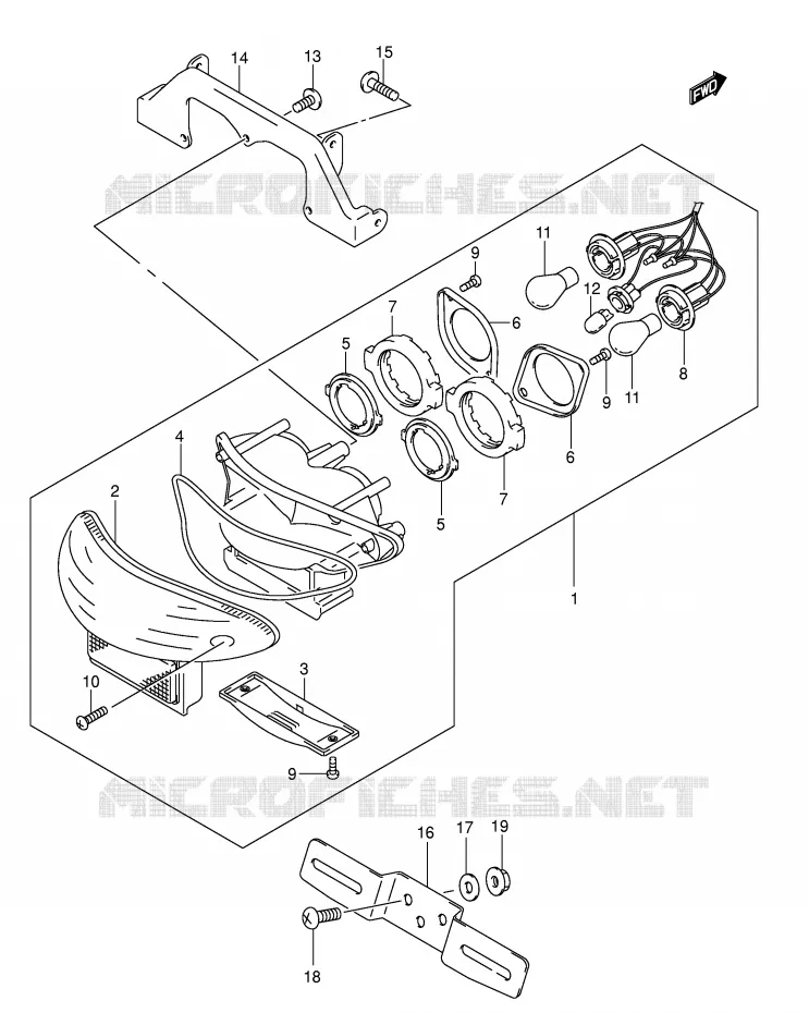 FEU ARRIERE (MODELE K3) Suzuki MOTO 750 GSX-F 2000  GSX750FY(E2)