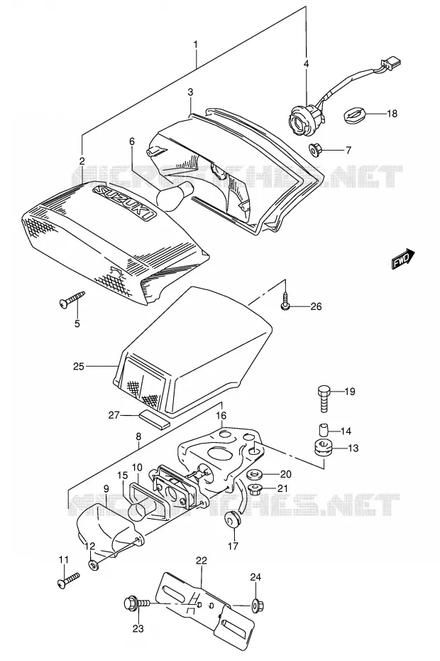 FEU ARRIERE (MODELE P/R/S/T) Suzuki MOTO 600 GSX-F 1995  GSX600FUS(E2)