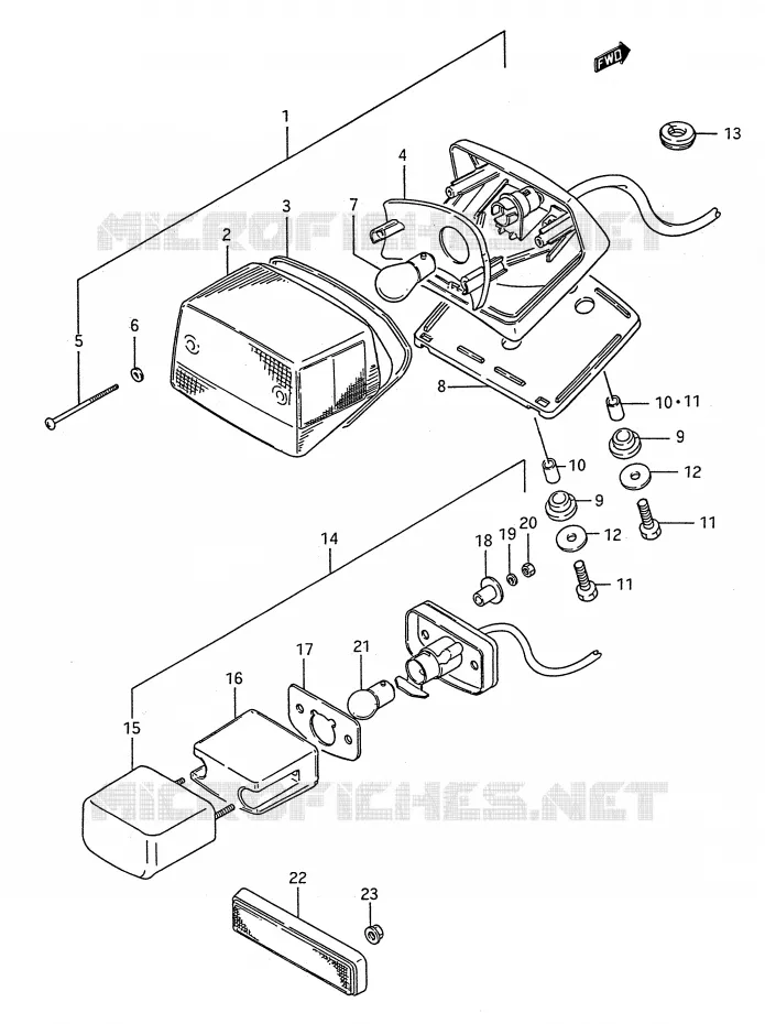 FEU ARRIERE Suzuki MOTO 650 BOULEVARD 1993  LS650P(E28)