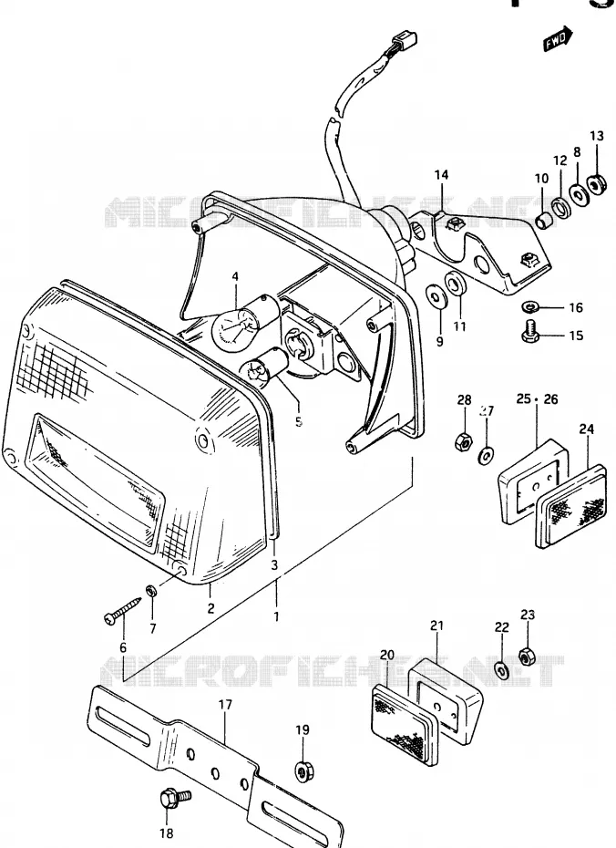 FEU ARRIERE Suzuki MOTO 750 GSX-E 1986  GSX750ESG(F)