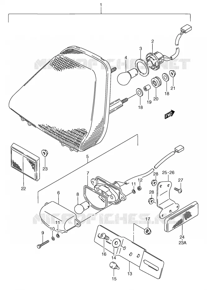 FEU ARRIERE Suzuki MOTO 750 GSX-F 1993  GSX750FP(E2)