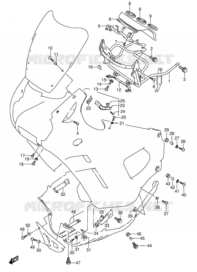 FLANCS DE CARENAGES Suzuki MOTO 600 GSX-F 1995  GSX600FS(E2)